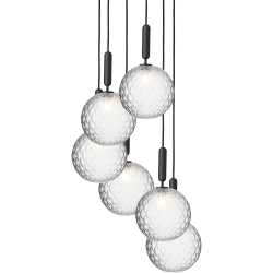 Nuura – Miira 6 Large pendant, rock grey and clear glass