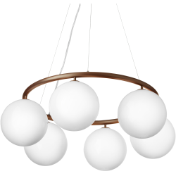 Nuura – Miira 6 Circular pendant, dark bronze and white opal glass