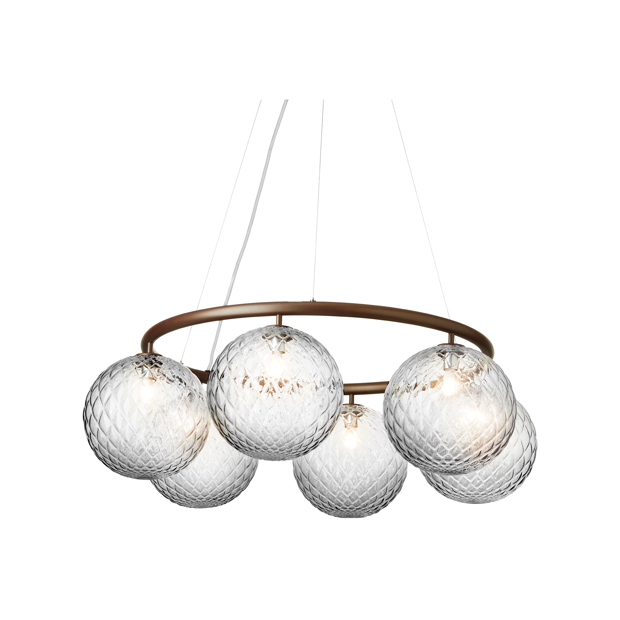 Nuura – Miira 6 Circular pendant, dark bronze and clear glass