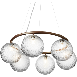 Nuura – Miira 6 Circular pendant, dark bronze and clear glass