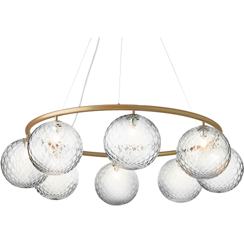 Nuura – Miira 8 Circular pendant, brass and clear glass