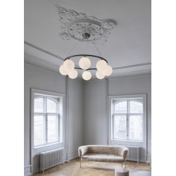 Nuura – Miira 8 Circular pendant, rock grey and white opal glass