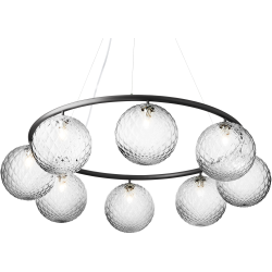 Nuura – Suspension Miira 8 Circular, rock grey et verre transparent