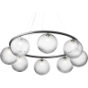 Nuura – Suspension Miira 8 Circular, rock grey et verre transparent