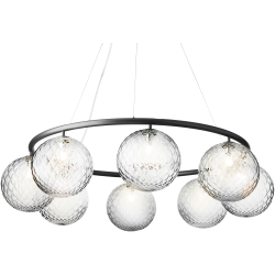 Nuura – Suspension Miira 8 Circular, rock grey et verre transparent