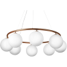 Nuura – Suspension Miira 8 Circular, dark bronze et verre opal blanc