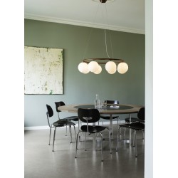 Nuura – Miira 8 Circular pendant, dark bronze and white opal glass