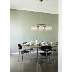 Nuura – Miira 8 Circular pendant, dark bronze and clear glass