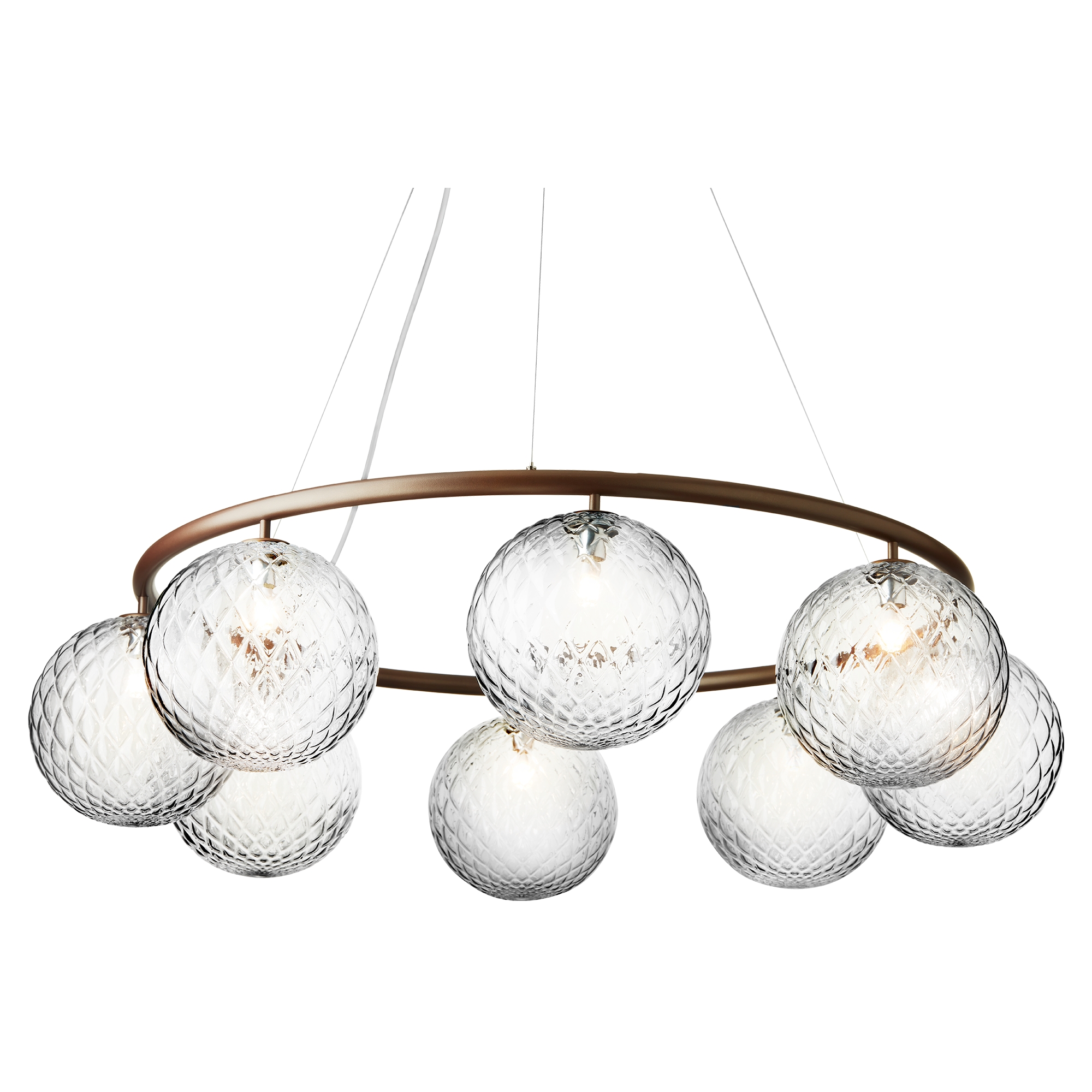 Nuura – Suspension Miira 8 Circular, dark bronze et verre transparent