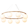 Nuura – Suspension Miira 8 Oval, laiton et verre opal blanc