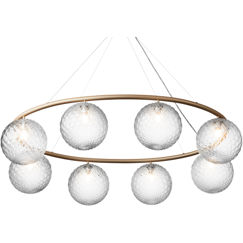 Nuura – Miira 8 Oval pendant, brass and clear glass