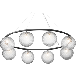 Nuura – Miira 8 Oval pendant, rock grey and clear glass