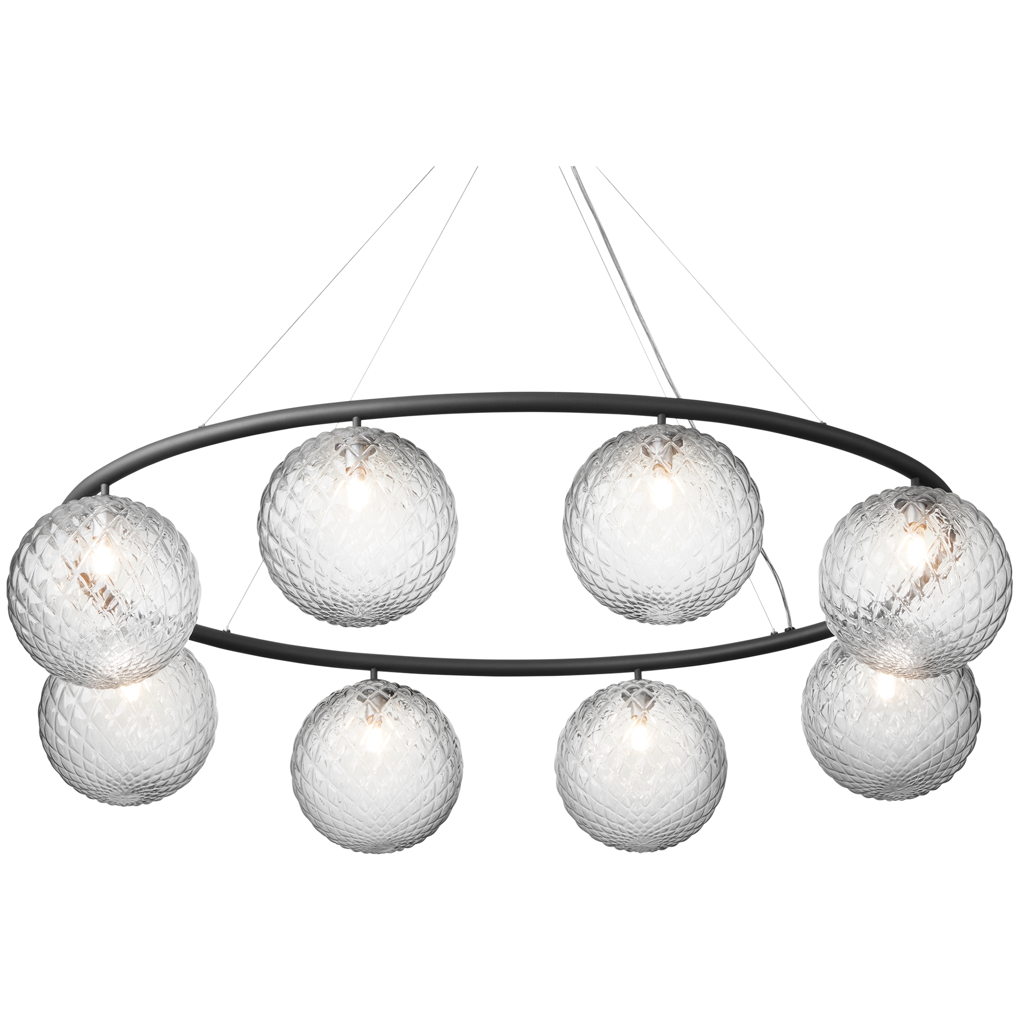 Nuura – Miira 8 Oval pendant, rock grey and clear glass