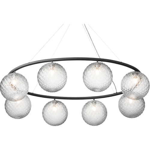 Nuura – Miira 8 Oval pendant, rock grey and clear glass