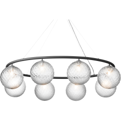 Nuura – Miira 8 Oval pendant, rock grey and clear glass