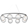 Nuura – Suspension Miira 8 Oval, rock grey et verre transparent