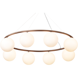 Nuura – Miira 8 Oval pendant, dark bronze and white opal glass