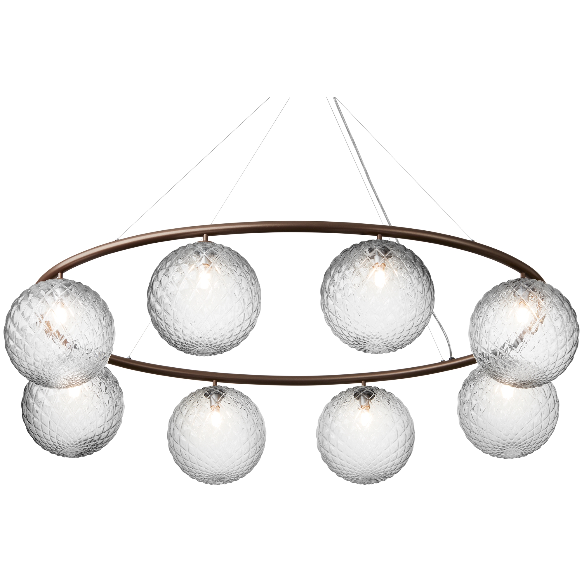 Nuura – Miira 8 Oval pendant, dark bronze and clear glass