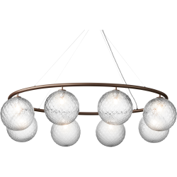 Nuura – Suspension Miira 8 Oval, dark bronze et verre transparent