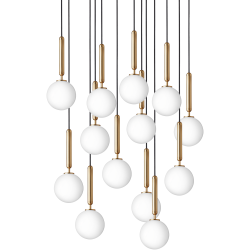 Nuura – Miira 13 pendant, brass and white opal glass