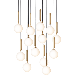 Nuura – Suspension Miira 13, laiton et verre opal blanc