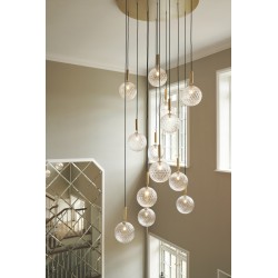 Nuura – Miira 13 pendant, brass and clear glass