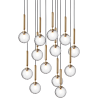 Nuura – Miira 13 pendant, brass and clear glass