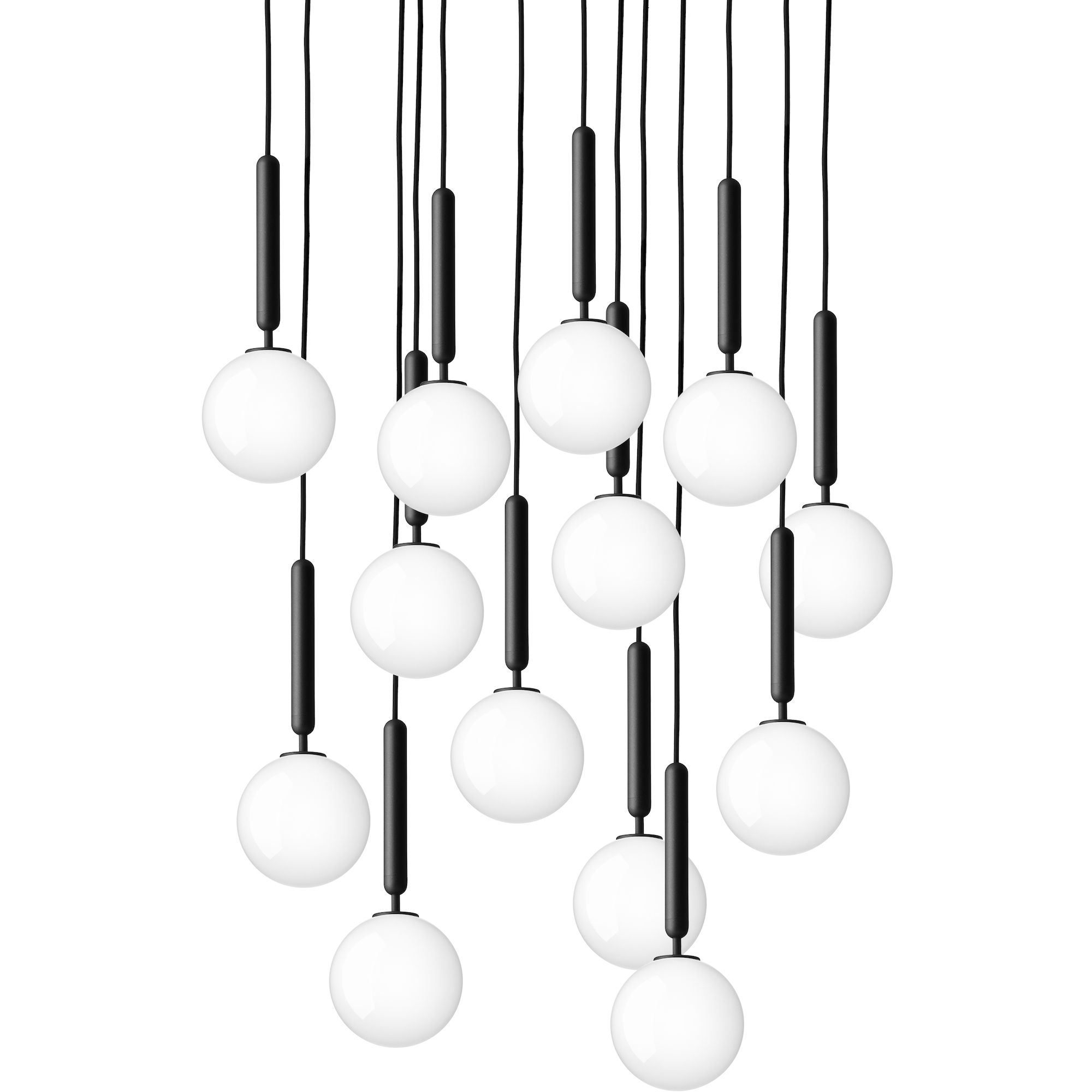 Nuura – Miira 13 pendant, rcok grey and white opal glass