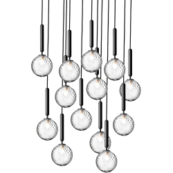 Nuura – Miira 13 pendant, rock grey and clear glass