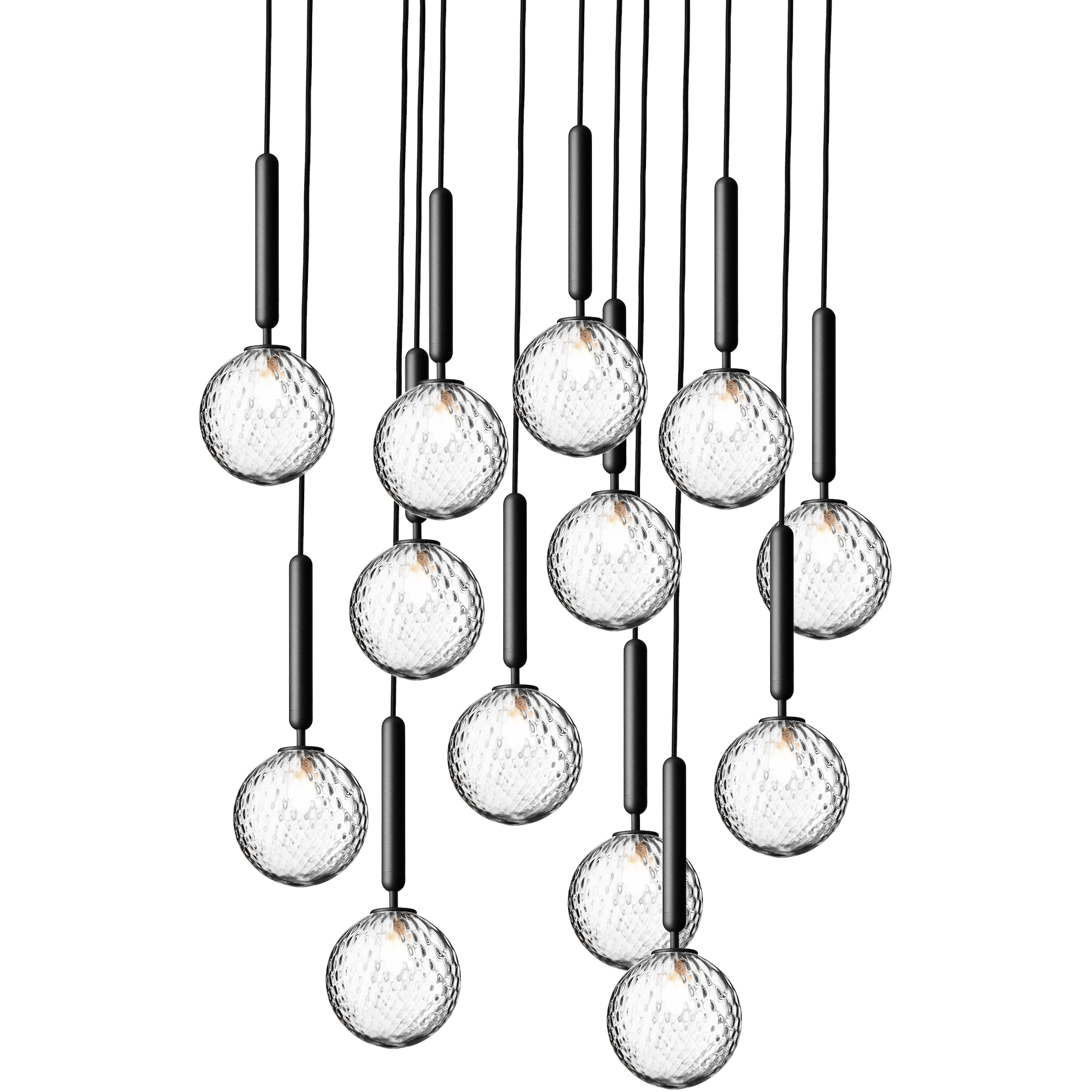 Nuura – Miira 13 pendant, rock grey and clear glass