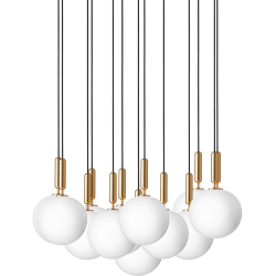 Nuura – Suspension Miira 13 Large, laiton et verre opal blanc