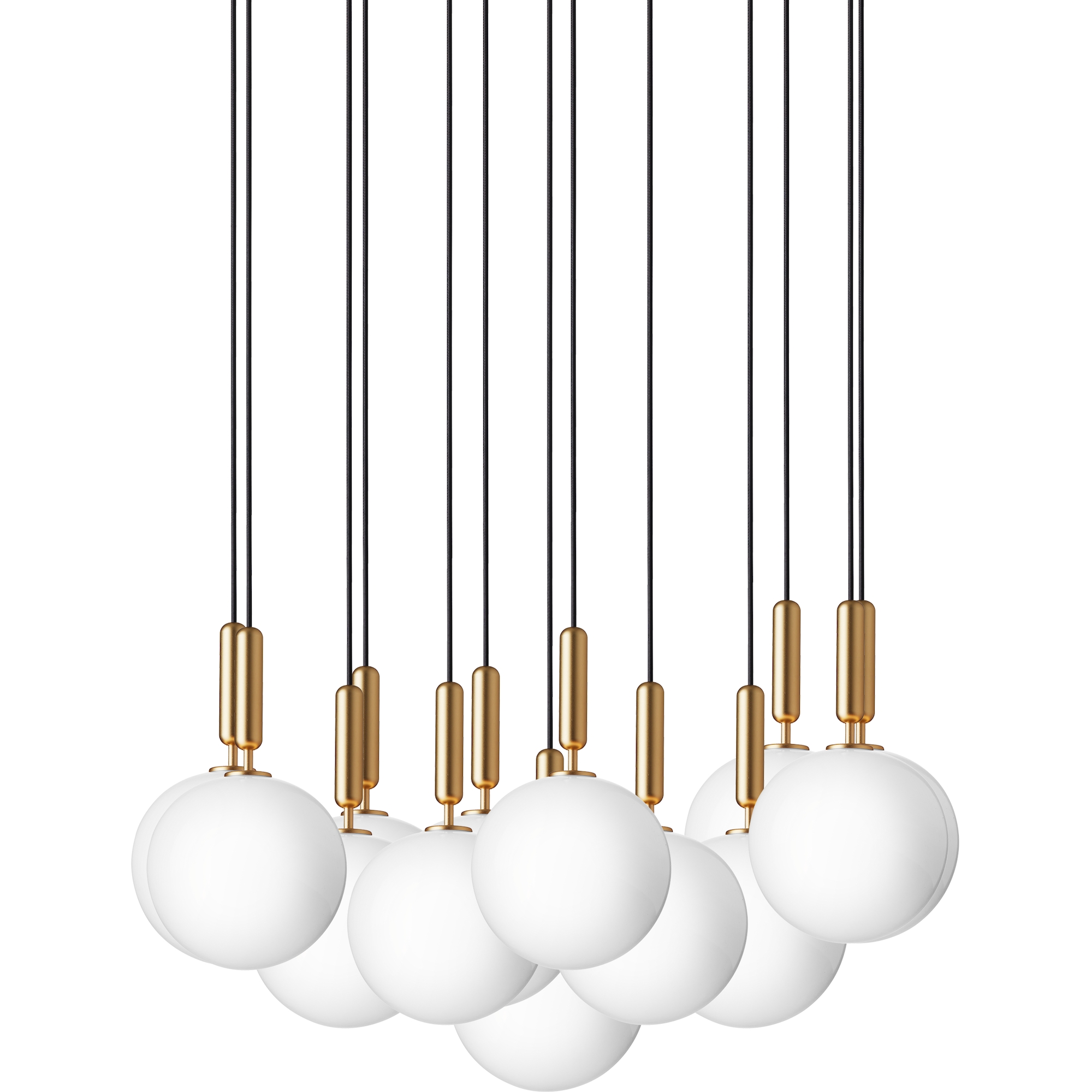 Nuura – Miira 13 Large pendant, brass and white opal glass