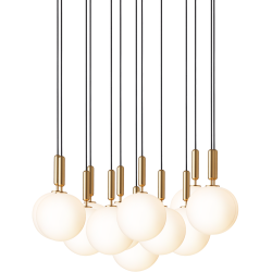 Nuura – Miira 13 Large pendant, brass and white opal glass