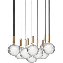 Nuura – Miira 13 Large pendant, brass and clear glass