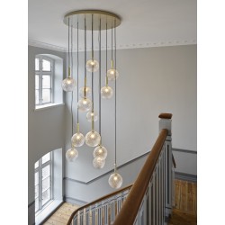 Nuura – Miira 13 Large pendant, brass and clear glass