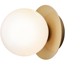 Nuura – Applique / Plafonnier Liila 1 Small, nordic gold et verre opal blanc