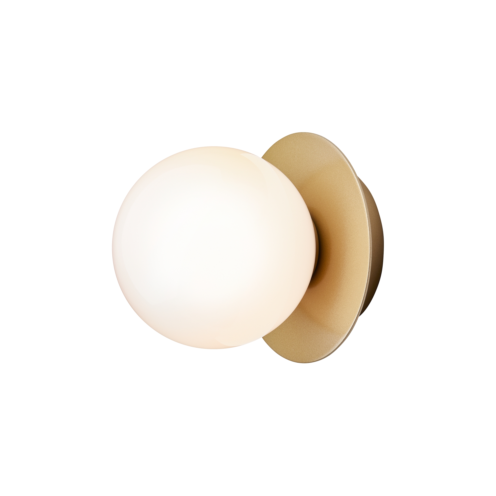 Nuura – Applique / Plafonnier Liila 1 Small, nordic gold et verre opal blanc