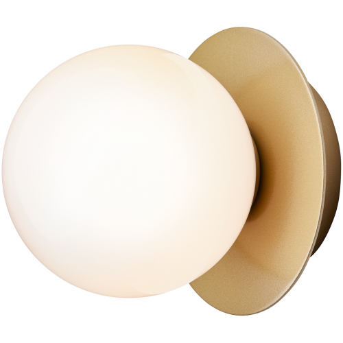 Nuura – Liila 1 Small wall / ceiling lamp, nordic gold and white opal glass