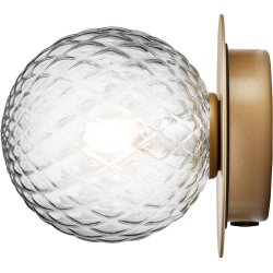 Nuura – Liila 1 Small wall / ceiling lamp, nordic gold and clear glass