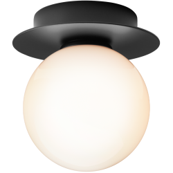 Nuura – Liila 1 Small wall / ceiling lamp, black and white opal glass