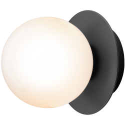 Nuura – Liila 1 Small wall / ceiling lamp, black and white opal glass