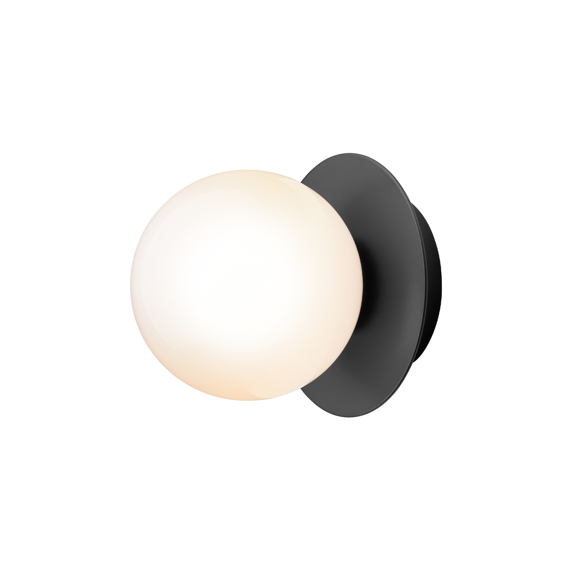 Nuura – Liila 1 Small wall / ceiling lamp, black and white opal glass