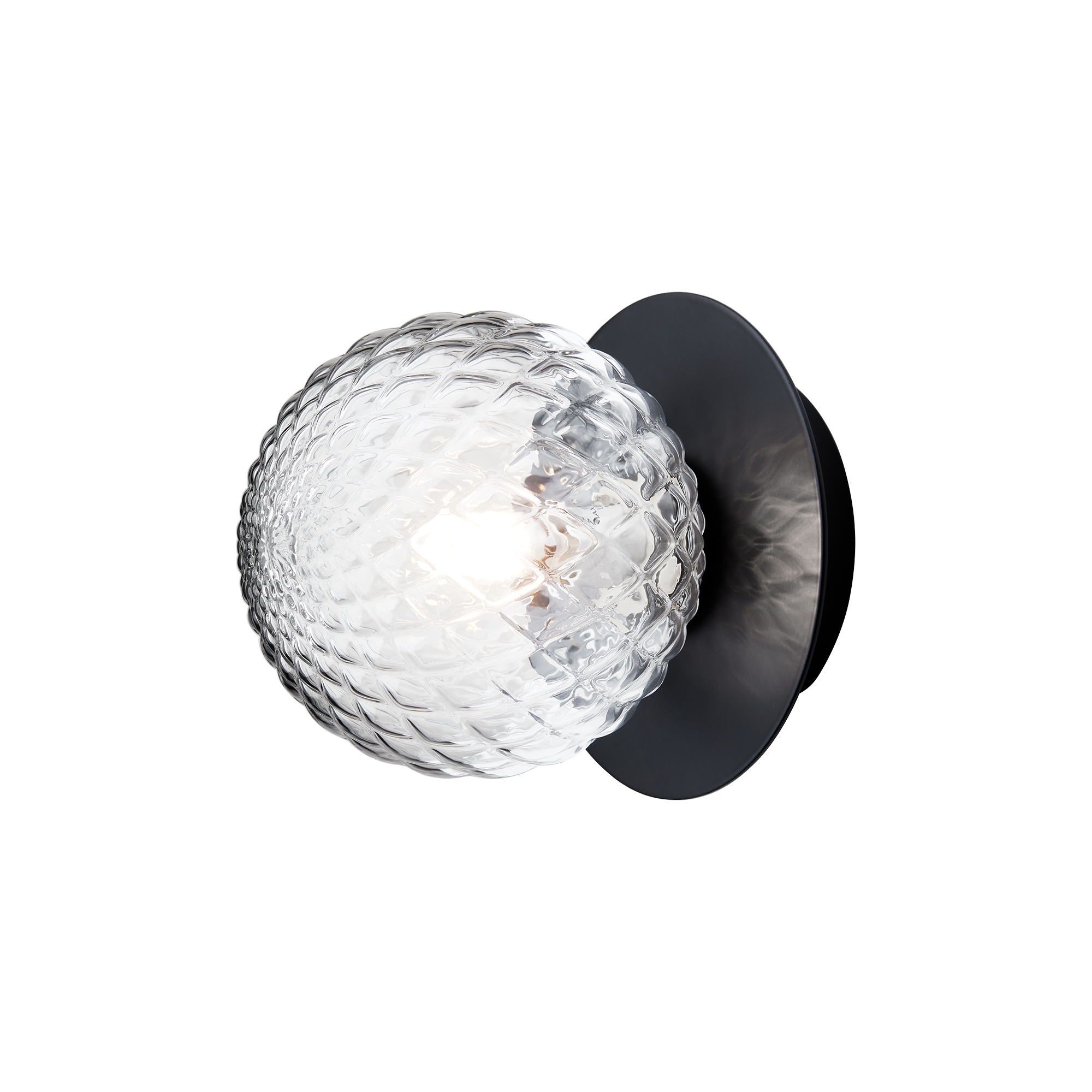 Nuura – Liila 1 Small wall / ceiling lamp, black and clear glass