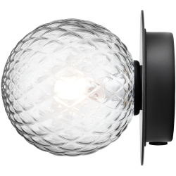 Nuura – Liila 1 Small wall / ceiling lamp, black and clear glass