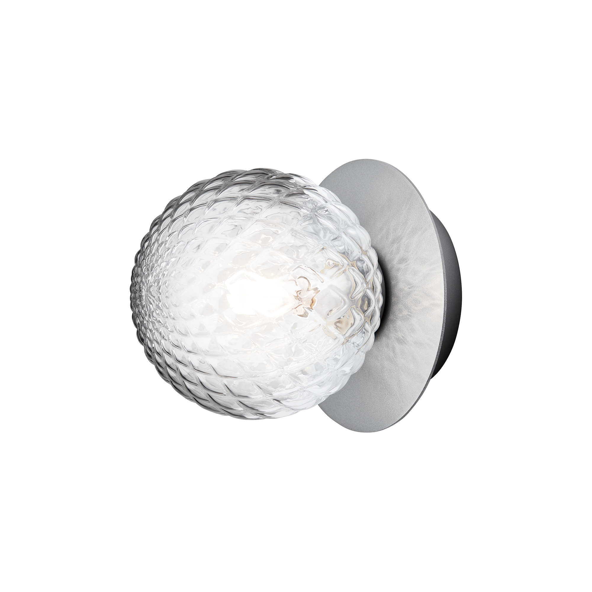 Nuura – Liila 1 Small wall / ceiling lamp, light silver and clear glass