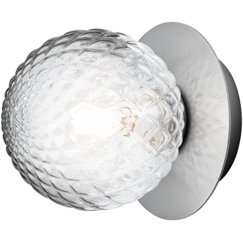 Nuura – Liila 1 Small wall / ceiling lamp, light silver and clear glass