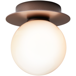 Nuura – Liila 1 Small wall / ceiling lamp, dark bronze and white opal glass