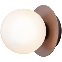 Nuura – Liila 1 Small wall / ceiling lamp, dark bronze and white opal glass