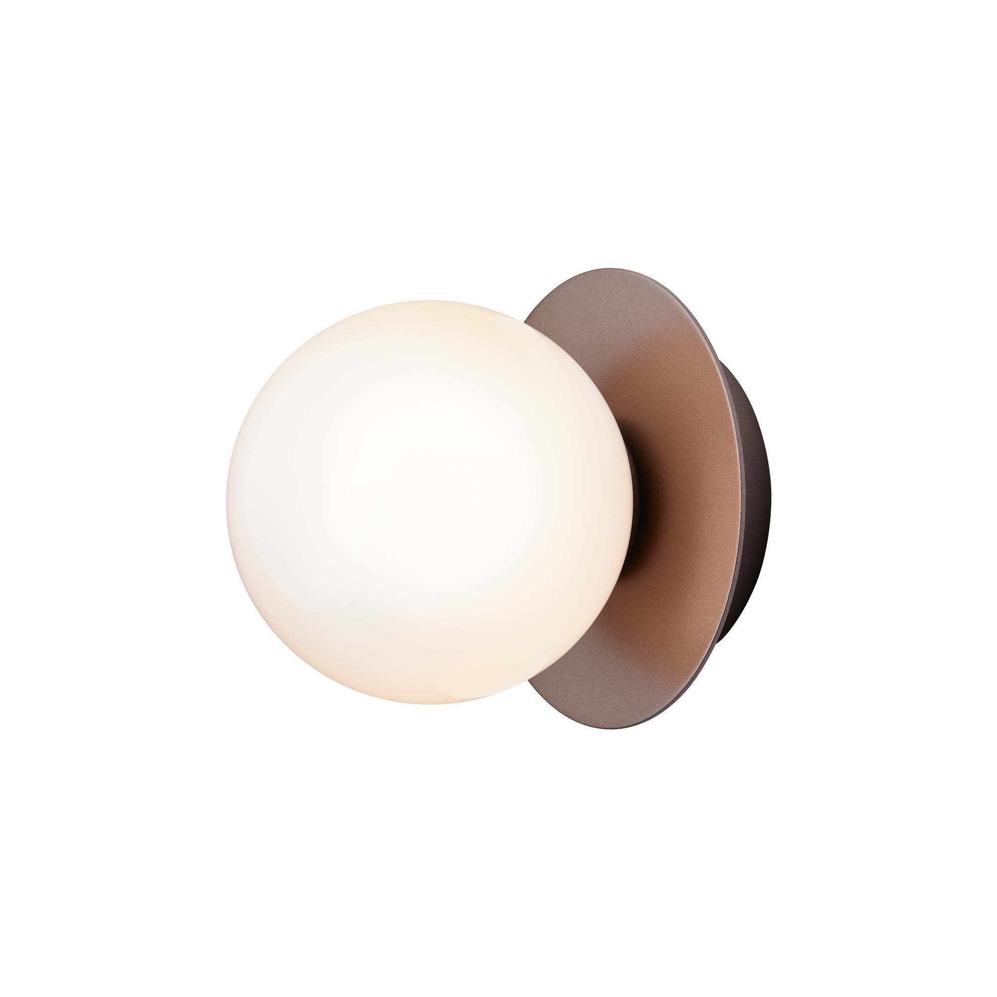 Nuura – Liila 1 Small wall / ceiling lamp, dark bronze and white opal glass