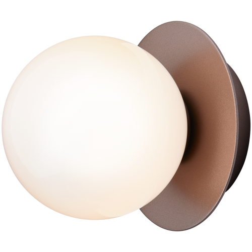 Nuura – Liila 1 Small wall / ceiling lamp, dark bronze and white opal glass